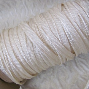 Cordón trenzado de color crudo marfil de 1/4" y 1/8" para bordes de almohada, borde al bies, costura - 5 yardas - Más disponibles