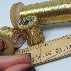 Fine Gold Real Metal Thread Antique French Early Century 10 or 25 yards per Many other types in my shop and more available image 5