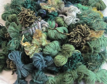 25-50 Yarn Bundles *No duplicates* // Assorted Greens Colors Sampler Fancy Premium Hand Spun Wool Acrylic Lot / YOUR CHOICE QUANTITY