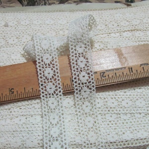 Kant antieke Franse Valenciennes kant witte delicate naaiversiering - 7/8" Inch 20mm breed - 2 yards elk Circa 1910's