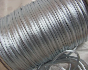 Vintage Silber Grau Satin Rattenschwanz Kordel Nähen Zierleiste 3 mm 3/8 "Zoll - 10 oder mehr Meter - Mehr verfügbar und viele mehr Farben!!