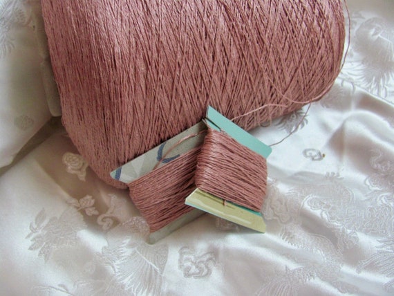 Swiss Linen Thread // Vintage Embroidery Thread 100% Natural Linen Pink Dyed // 20-50-100 yards - More Available