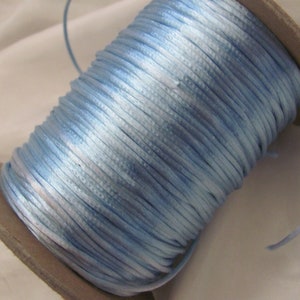 Vintage Blau Satin Rat Tail Cord Sewing Trim 2mm Extra Phantasie - 10 oder mehr Yards - Mehr verfügbar und viele mehr Farben!