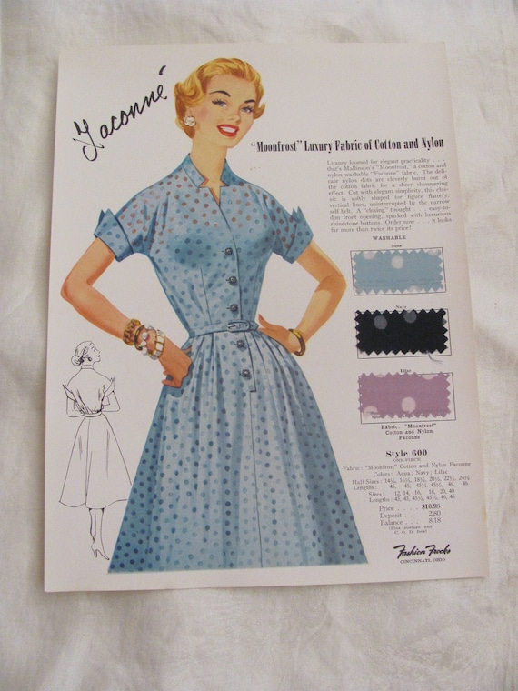 Vintage Retro Fashion Frocks Salesman Sample Advertisement Women's Dresses Print Original - Circa 1950s - 1960's - More to Choose From! - Etsy Vintage Retro Fashion Frocks Salesman Sample Advertisement Women's Dresses Print Original - Circa 1950s - 1960's - More to Choose From! - Etsy