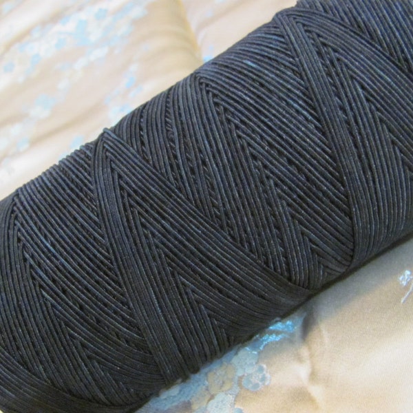 Wrapped Thread Gimp Cord Soutache String Rope Yarn Crochet Necklace or Sewing Satin Vintage  - 10 Yards - More available BLACK