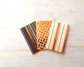 Small Notebooks: 3 Tiny Journals Set, Orange and Black Journals, Jotters, Mini Journals, Small Notebooks, Geometric, Foil, Rust, Fun, Unique