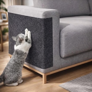 Alfombrilla rascadora autoadhesiva para gatos: protege tu sofá y paredes, con recortes personalizables, ¡evita arañazos indeseados!