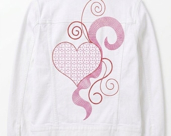 Small Heart Embroidery Design – Fill & Outline Stitch (3 Sizes, Instant Download)