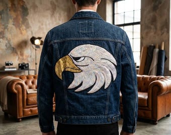 Eagle Patriotic USA, Machine Embroidery File, Jacket Back Digital Download, Dst, Emb, Exp.