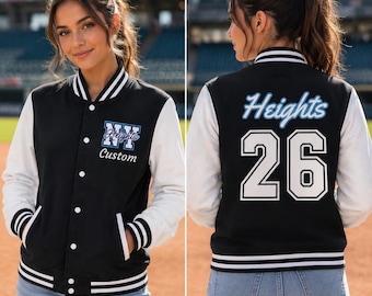 Giacca bomber da baseball femminile personalizzata di New York, giacca letterman non ufficiale WPBL personalizzata