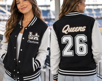 Bomber personalizzato da baseball femminile di Los Angeles, giacca letterman non ufficiale WPBL personalizzata