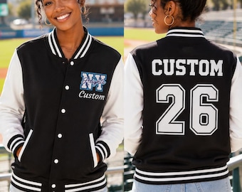 Maßgeschneiderte New Yorker Damen-Baseball-Collegejacke, personalisierte inoffizielle WPBL-Varsity-Bomberjacke