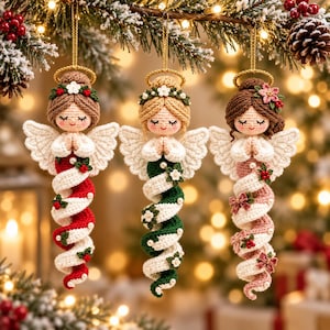 Angel Wind Spinner Crochet Pattern PDF, Pearl-Trimmed Seraph Ornament, Christmas Decoration, Intermediate Digital Download