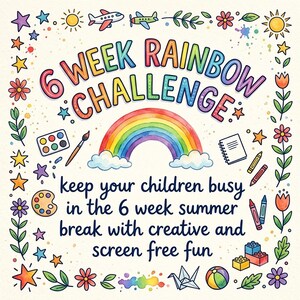 Activiteitenplanner voor de zomer van 6 weken (met regenboogthema)