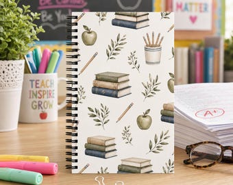 Teacher Essentials Spiral Notebook Teacher Appreciation Gift Back to School Teacher Notebook Cute Teacher Planner Journal School Supplies