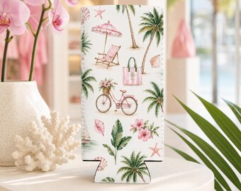 Florida Bachelorette Slim Can Cooler Beach Girls Trip Party Favor Coastal Bach Drink Sleeve Bridal Shower Gift