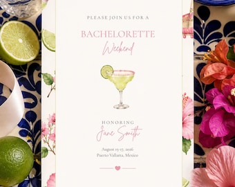 Mexico Bachelorette Invitation Editable Canva Template Cabo Girls Trip Invite Tulum Mexico Cancun Fiesta Bach Weekend Digital Download