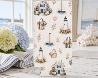Nantucket Bachelorette Slim Can Cooler Cape Cod Girls Trip Party Favor Coastal Bach Drink Sleeve Bridal Shower Gift