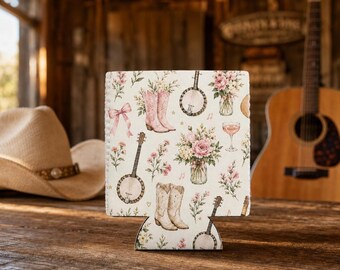 Country Bachelorette Can Cooler 12 oz Drink Sleeve Nashville Austin Last Rodeo Cowgirl Bachelorette Party Favor Beer Can Holder