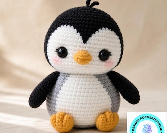 Cute Penguin Amigurumi Crochet Pattern PDF, Arctic Animal Plush Toy, Instant Download