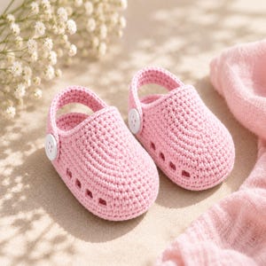 Handmade crochet baby clogs with soft soles, easy DIY sandal and bootie design for infants, digital download pattern.