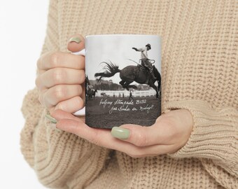 Midnight, Legendary Bucking Horse Mug, Vintage Rodeo Coffee Cup, Famous Bronc Horse Western Mug, Cowboy Rodeo Gift,