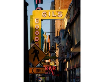 Livingston Montana Street Poster – Neon City Photography Print –