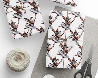 Goofy Dancing Ballerina Donkey Wrapping Paper