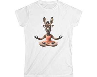 Donkey Yoga Graphic Tee - Funny Animal Workout Shirt