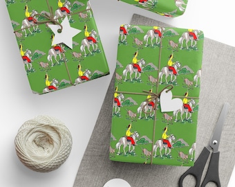 Vintage 1950s Cowboy Wrapping Paper: Retro Western Gift Wrap