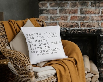 Wizard of Oz Quote Pillow: Inspirational Movie Decor