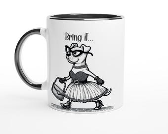 White 11oz Ceramic Mug with Color Inside