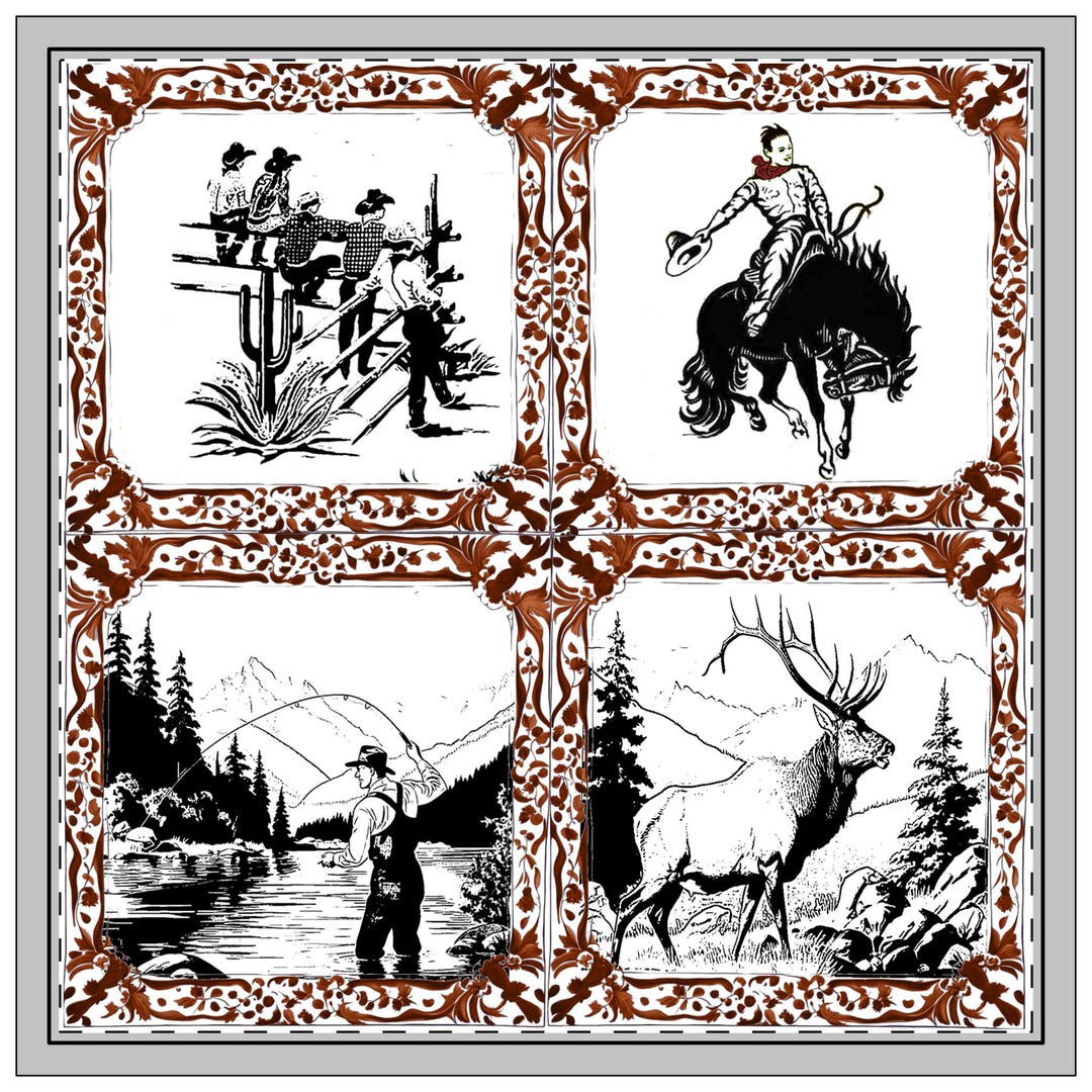 Rustic Western Cloth Napkin Set – Vintage Cowboy & Rodeo Table Decor ...