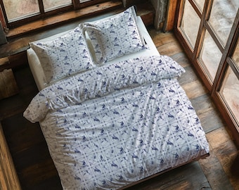 Vintage Western Design Duvet, Duvet Bedding Set, Boho Chic Bedroom Decor, Country Cottage Home