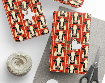 Pop Art Cow Wrapping Paper – Modern Design, Gift Wrap