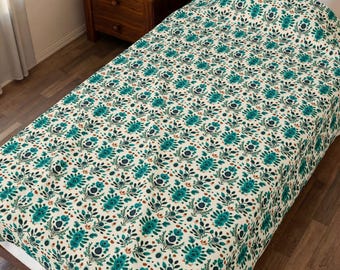 Velveteen Plush Blanket, Nordic Design Teal Blue, Cozy Lap Throw, Winter Home Decor, Scandinavian Style Bedding