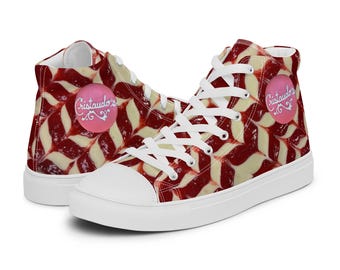 Men’s high top cristuado's strawberry lemon cheesecake bar canvas shoes