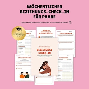 Bilan hebdomadaire de couple, journal intime, outil de planification relationnelle, exercice de communication, conçu par un psychologue, PDF à remplir, format A4