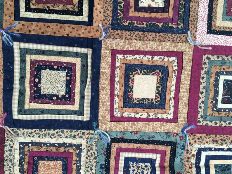 Pleated Log Cabin Quilt Kansas Troubles Log Cabin 48x58 Etsy UK