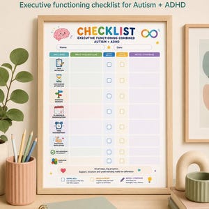 Executive Functioning Checklist Autism ADHD AuDHD Support Special Education SEN Printable Teacher Resource