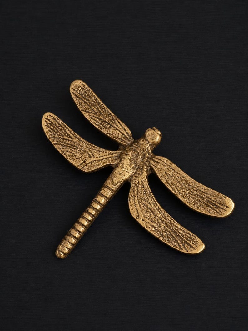 Pu&ograve; includere: Un ornamento a forma di libellula color oro metallizzato con una superficie testurizzata, motivi dettagliati sulle ali e un corpo segmentato. L'insetto &egrave; raffigurato con quattro ali spiegate e una coda lunga e sottile con finitura anticata.