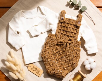 Butterscotch Baby Crochet Romper Pattern  PDF Digital Download  Baby Overall Crochet Pattern Beginner-Friendly