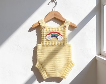 Rainbow Bobble Baby Romper Pattern Crochet Newborn Costume PDF Easy Intermediate Baby Shower Gift Digital Download