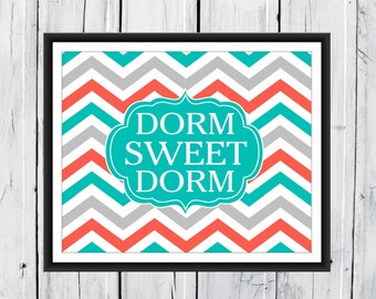 Dorm Sweet Dorm Canvas Quote Art Dorm Decor Watercolor | Etsy