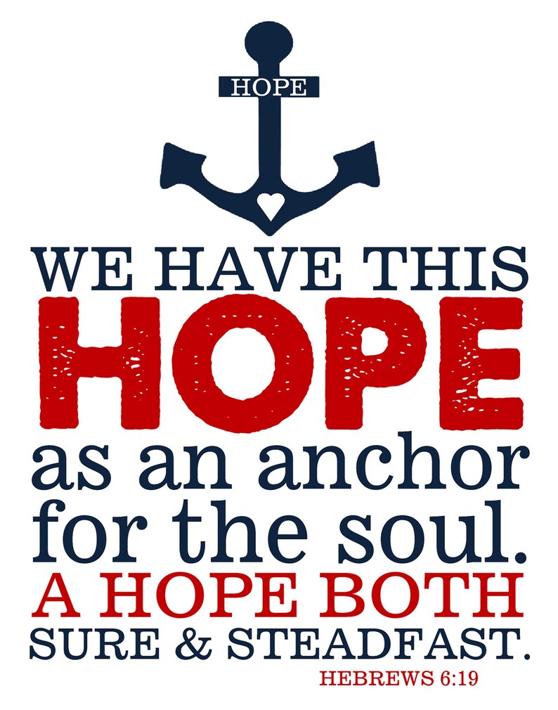 Bible Verse Hebrews 6:19 Hope Anchors Soul Print Anchor | Etsy