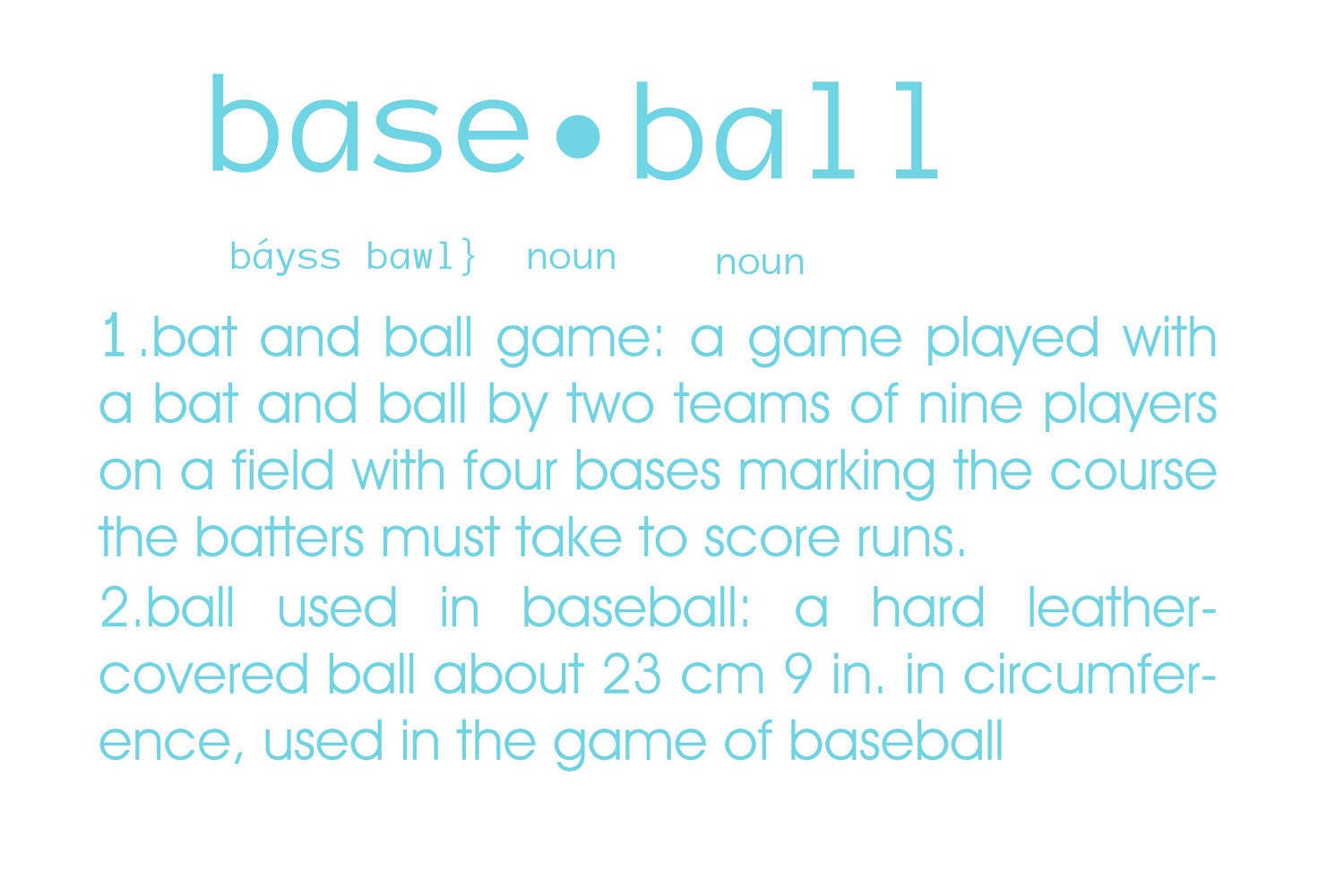 Baseball Definition SPORTS Decor Baseball Nursery CANVAS Etsy