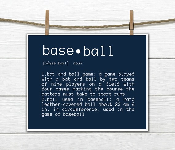 Baseball Definition Sports Decor Baseball Nursery Canvas Etsy