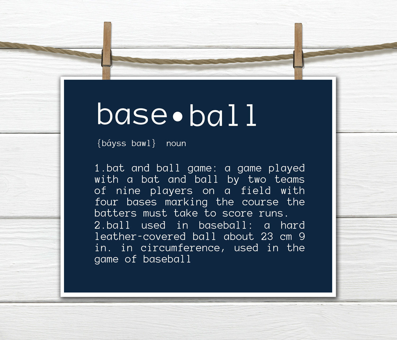Baseball Definition SPORTS Decor Baseball Nursery CANVAS Etsy