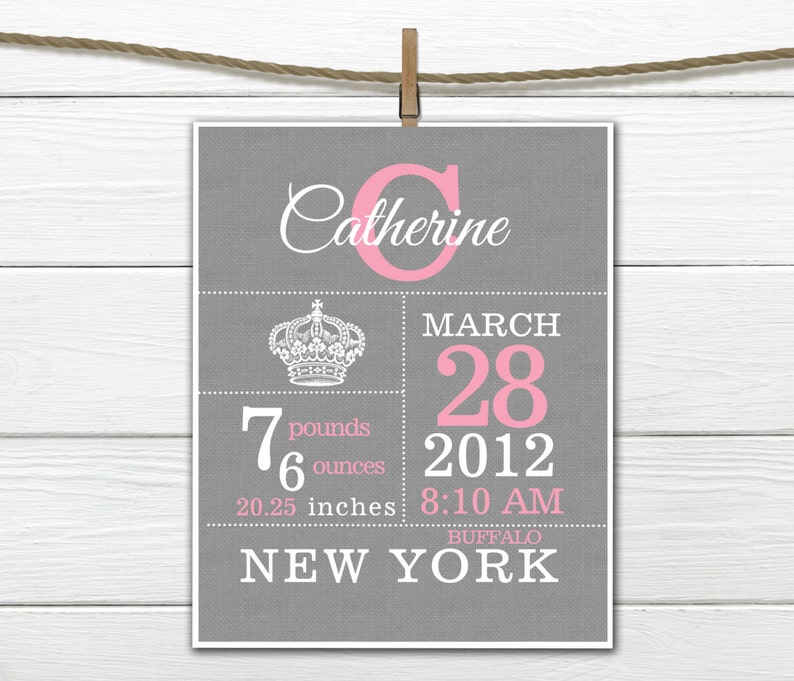 birth announcement print