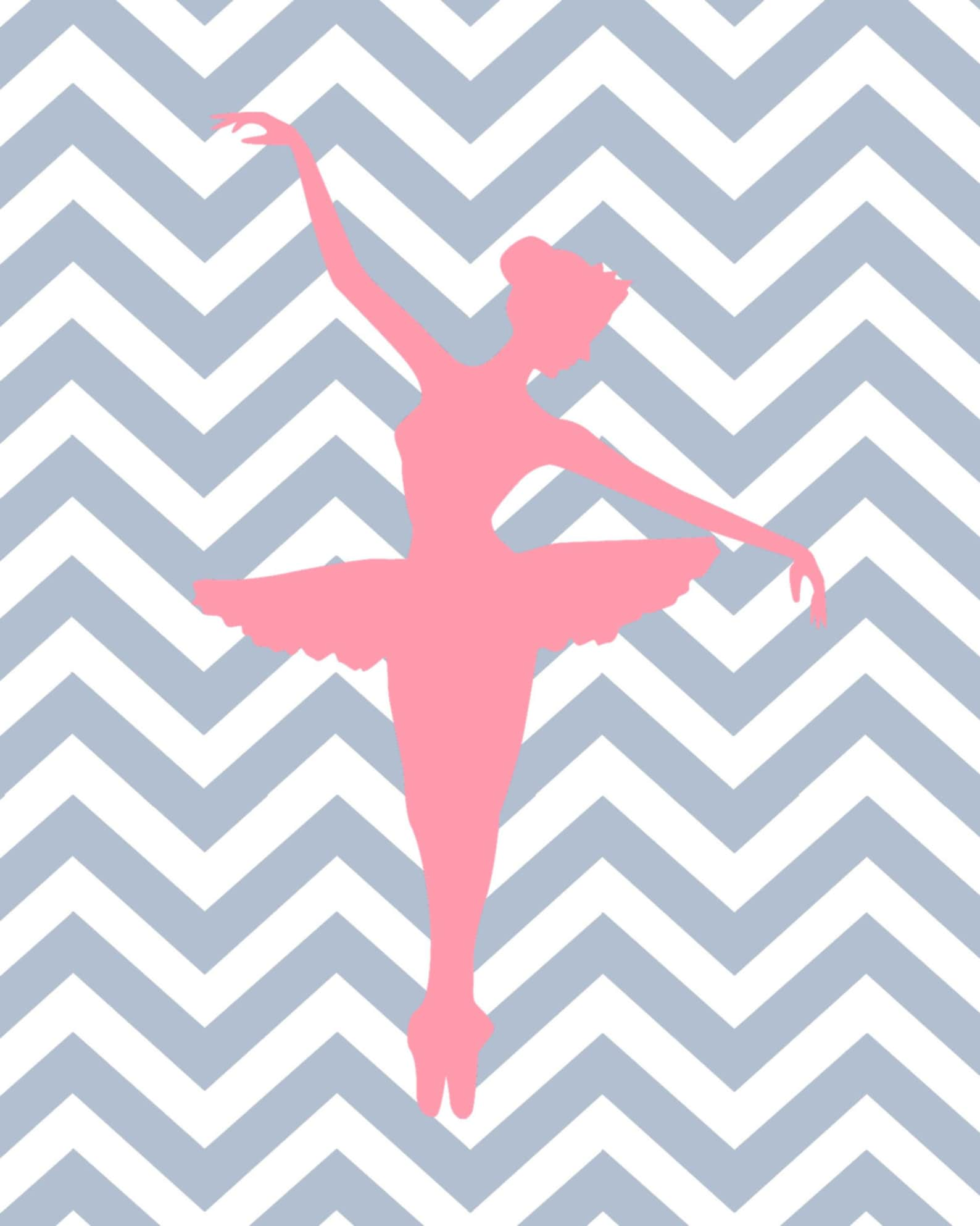 ballet wall art - chevron - ballerina prints - set of 3